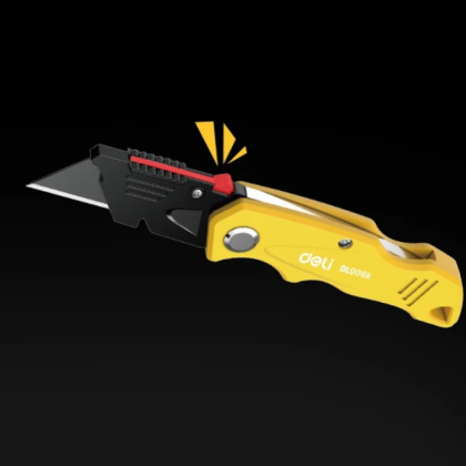 Нож строительный складной Deli YS EDL006K-4, 19 мм, трапеция, 4 шт. - 7