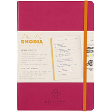 Еженедельник недатированный Clairefontaine Rhodia "Rhodiarama Perpetual", 148x210 мм, 128 страниц, малиновый