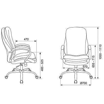 Кресло руководителя "Бюрократ T-9950SL Fabric", ткань, металл, серый - 5