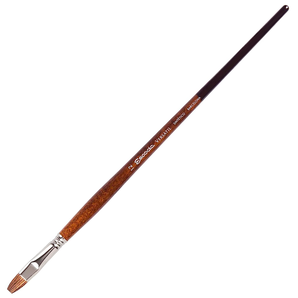Кисть "Escoda Versatil Brush L/H", синтетика, темно-коричневый, плоская, №12
