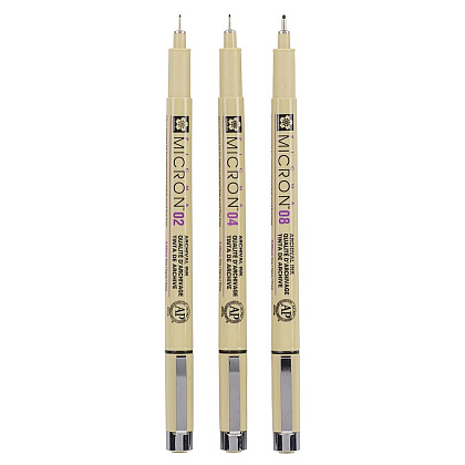 Набор ручек капиллярных "Sakura Pigma Micron", 3 шт - 2