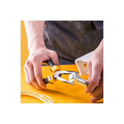Длинногубцы Deli YS EDL2108Z, 200 мм., желтый, черный - 4