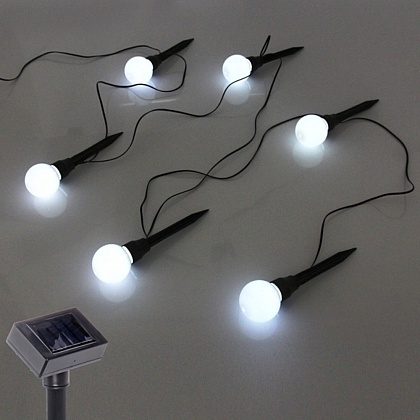 Гирлянда уличная "Светящийся шар", 3,5 м, 6 LED, белый, солнечная батарея - 4
