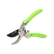 Секатор садовый цельнокованный Deli GS EDL580207, пружина, тефлон, 215 мм., черный, зеленый