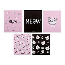 Тетрадь "Meow", А5, 48 листов, клетка, ассорти