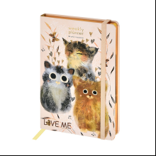 Еженедельник недатированный "Love me", А5, 144 страниц, линованный, бежевый