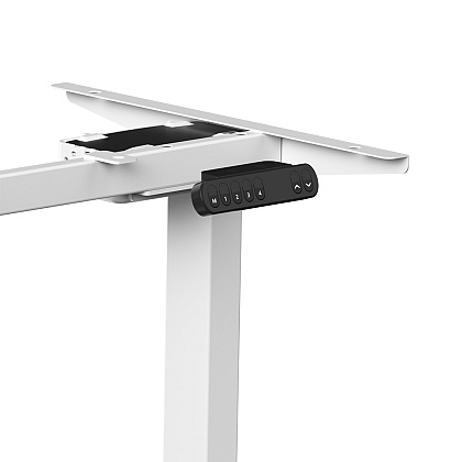 Стол с электроприводом WellDesk Prime 1300x675х18 белый/дуб денвер трюфель (9191462+9072454) - 7