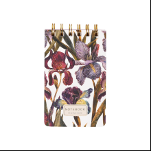 Блокнот "Flora. Ирисы", В6, 100 листов, линейка, спираль сверху, белый, фиолетовый