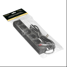 Сетевой фильтр ExeGate SP-5-1.8B, EX221175RUS, 5 розеток, 1.8 м, черный