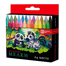Мелки восковые "Зверята", 24 шт.