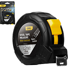 Рулетка Deli YS EDL9005PY, 5 м х 19 мм, нейлоновое покрытие, черный