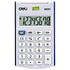 Калькулятор карманный Deli "Easy 39217", 8-ми разрядный, пластик, белый, синий - 2