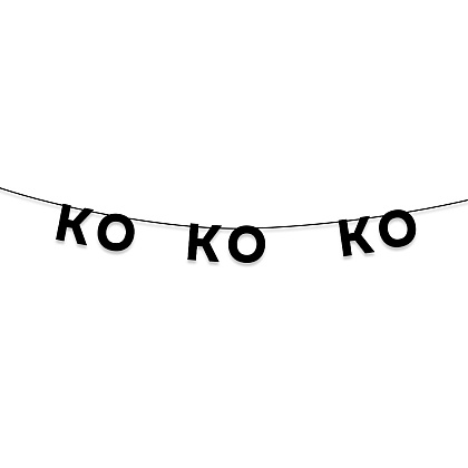Гирлянда бумажная "КО КО КО", черный