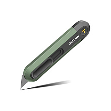 Нож строительный Deli HS EHT4008L, 135x30 мм, трапеция, Soft Touch, зеленый