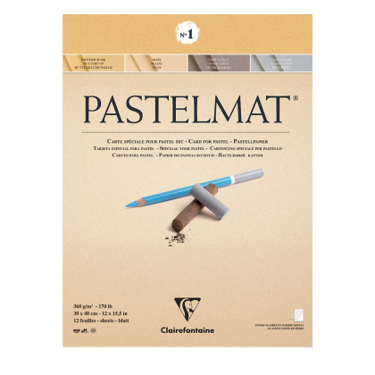 Блок бумаги "Pastelmat", 30x40 см, 360 г/м2, 12 листов, 4 цвета