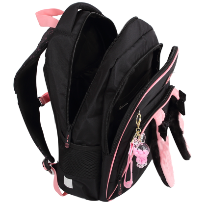 Рюкзак школьный "COMFORT Life Cat fun", черный, розовый - 2