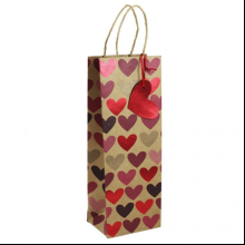 Пакет бумажный подарочный "Heart kraft", 12,7x9x35,5 см
