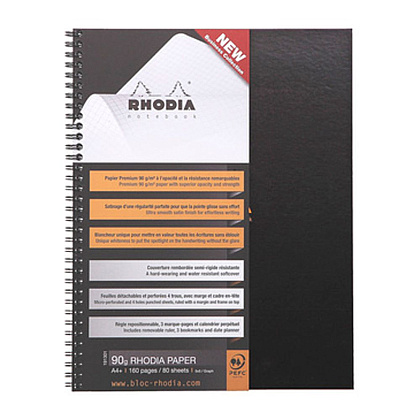 Блокнот "Rhodia", А4+, 80 листов, в клетку, черный - 2