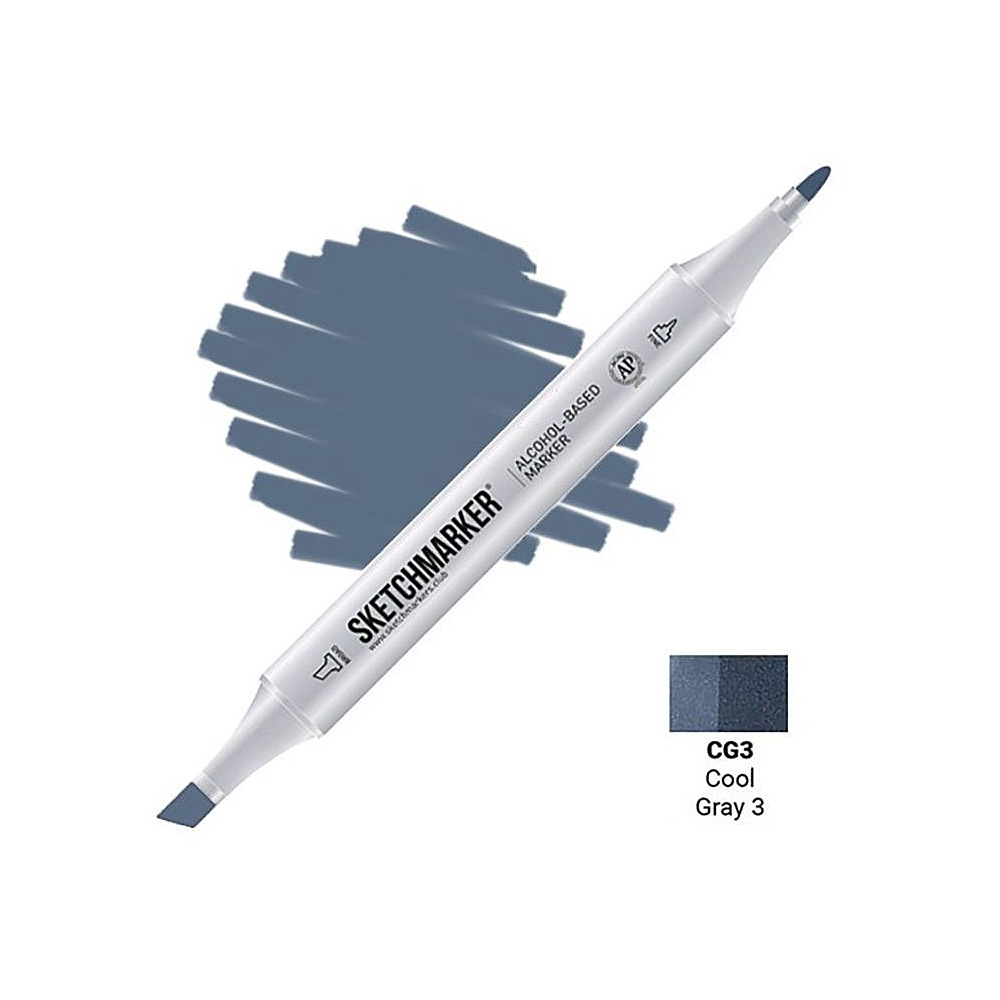 Маркер перманентный двусторонний "Sketchmarker", CG3 серый холодный №3