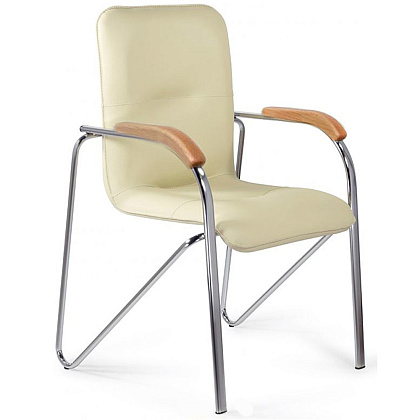 Стул для посетителей SitUp "Samba Chrome", хром, кожзам, бежевый