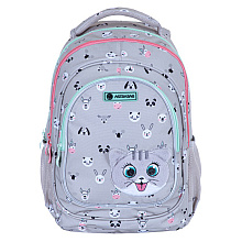 Рюкзак школьный "Kitty the cute", серый