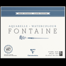 Блок-склейка бумаги для акварели "FONTAINE", 24x30 см, 300 г/м2, 25 листов