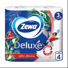 Бумага туалетная "Zewa Deluxe", 3 слоя, 4 рулона