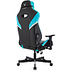 Кресло игровое Бюрократ Knight Thunder 5X экокожа, черный, голубой, металл - 7