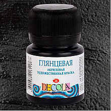 Краска акриловая глянцевая "Декола", 810 черная, 20 мл., банка