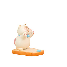 Подставка для телефона декоративная "Sleepy cat", пластик, белый