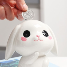 Копилка "Cute bunny", керамика, белый