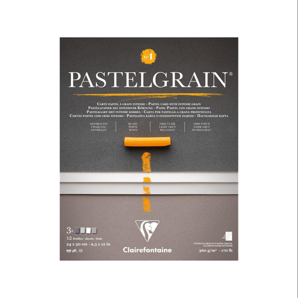 Блок бумаги для пастели "PastelGrain" 4 оттенка, 24х30см, 360 г, 12 листов, №1