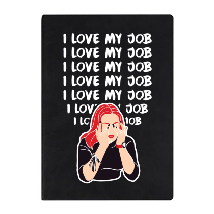 Ежедневник недатированный "I love my job", А5, 272 страницы, черный