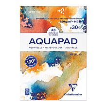 Блок-склейка бумаги для акварели "Goldline Aqua", А3, 300 г/м2 , 30 листов