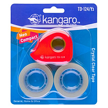 Диспенсер для клейкой ленты "Kangaro TD-124/Y3", 18x24 мм/м, ассорти