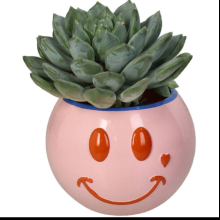 Кашпо "Smiley", полистоун, розовый