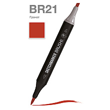Маркер перманентный двусторонний "Sketchmarker Brush", BR21 гранат