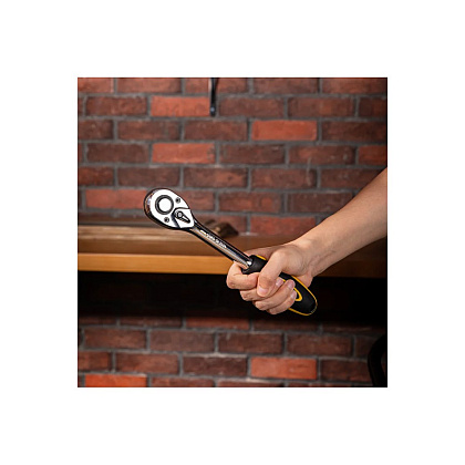 Ключ трещоточный Deli YS EDL2521 1/2", 45Т, 254 мм, с храповым механизмом, черный, желтый - 5