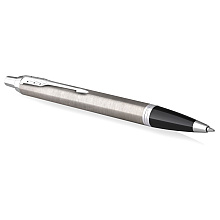 Ручка шариковая автоматическая "IM Essential Brushed Metal CT", 1.0 мм, черный, серебристый, стерж. синий