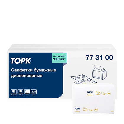 Салфетки ТОРК Экспресснап Премиум для диспенсера N4, 200 шт/упак, 2 слоя, белый (773100)