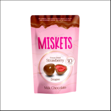 Конфеты "Miskets", 80 гр, клубника в молочном шоколаде