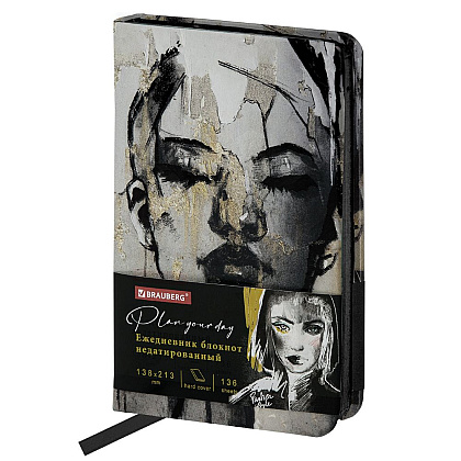 Ежедневник недатированный "Glamour", А5, 136 страниц, черный