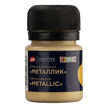 Краска акриловая металлик "Декола", 974 золото сусальное, 20 мл., банка