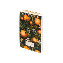 Блокнот "Flora. Paradise. Oranges", В6, 100 листов, линейка, спираль сверху, зеленый, оранжевый