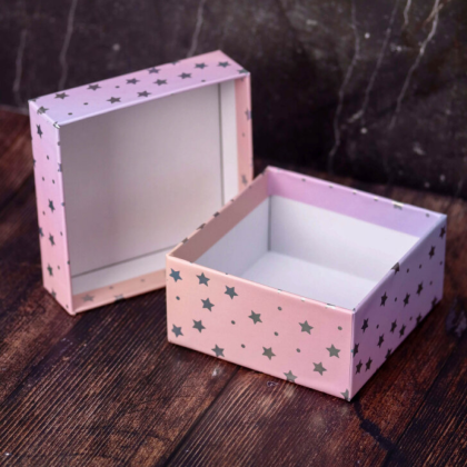 Коробка подарочная "Starry sky pink", 12х12х6 см, картон - 5
