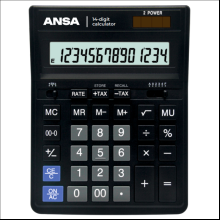 Калькулятор настольный Ansa "AN554S", 14-разрядный, черный