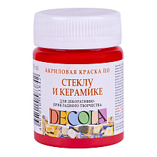 Краска акриловая по стеклу и керамике "Декола", 331 красная, 50 мл., банка