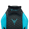 Кресло игровое "Knight Neon", экокожа, металл, черный, голубой - 11