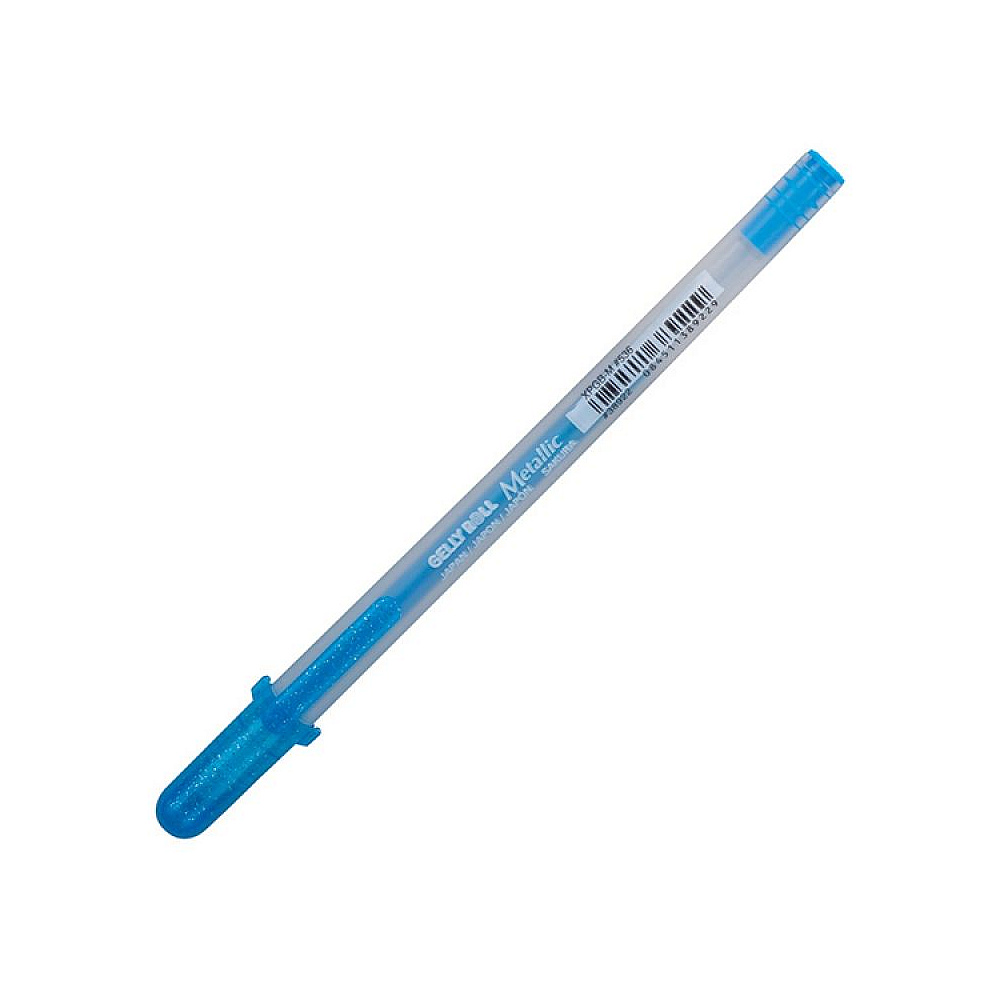 Ручка гелевая "Gelly Roll Metallic", 1.0 мм, прозрачный, стерж. голубой