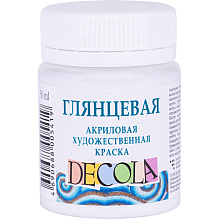 Краска акриловая глянцевая "Декола", 104 белая, 50 мл., банка